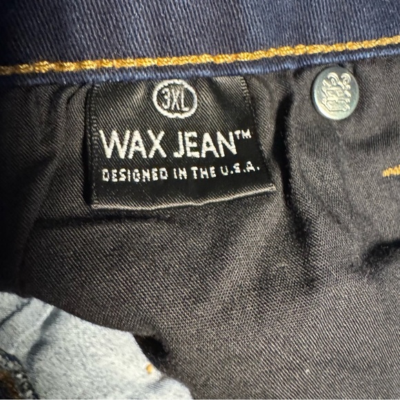 Wax Jean Denim Shorts Size 16–18 High Rise 3.5” Inseam Cuffed Blue Distressed - Picture 5 of 12